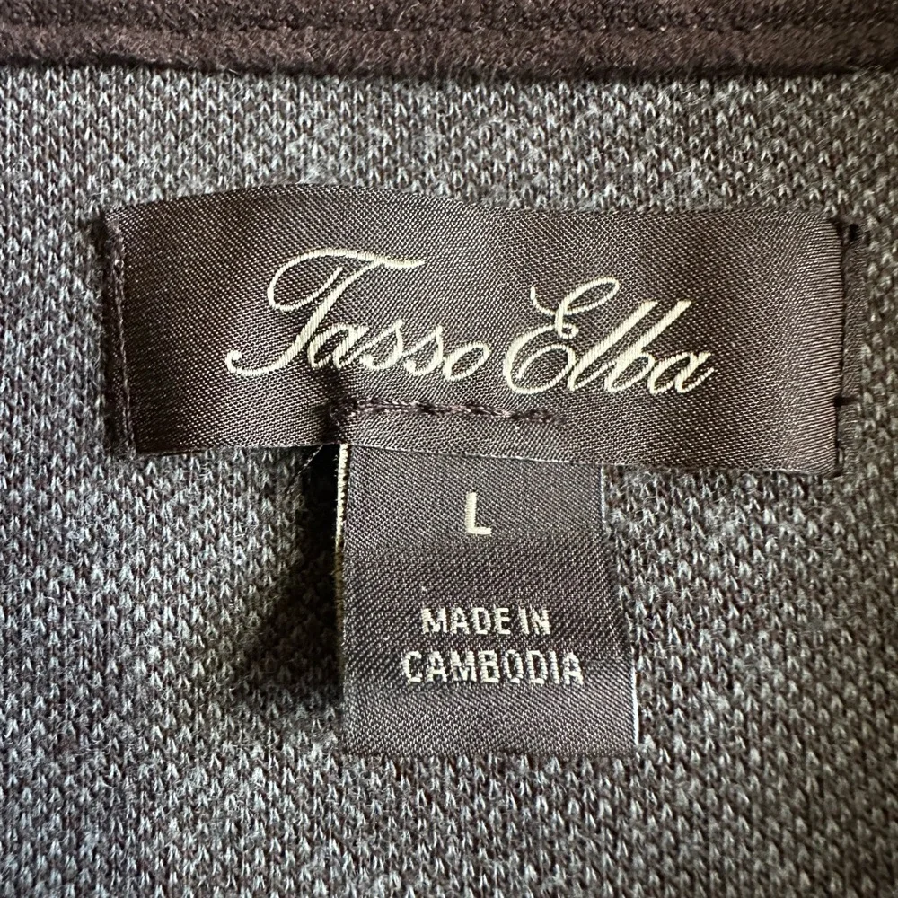 Tasso Elba•full-zip sweater•men’s large•cotton blend•pockets•relaxed fit•brown - Picture 4 of 15